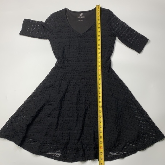 Degree Lace Black Vneck 1/2 Sleeve Dress Small - Picture 7 of 9